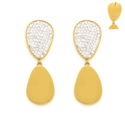Golden Glow & Crystal Drop Earrings