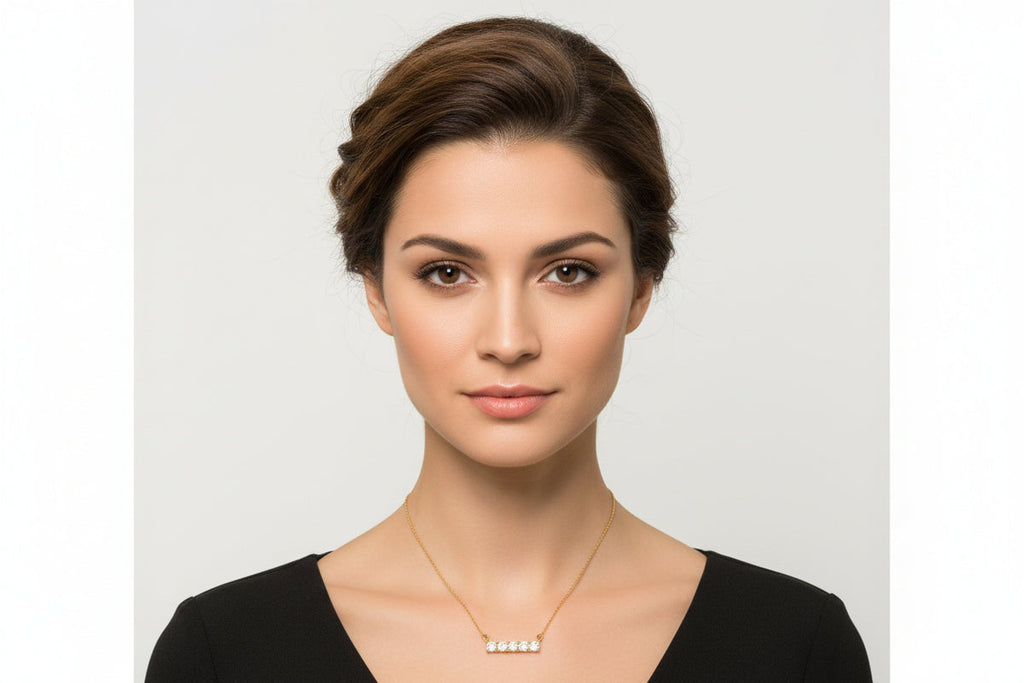 Gold & Crystal Encrusted Bar Necklace