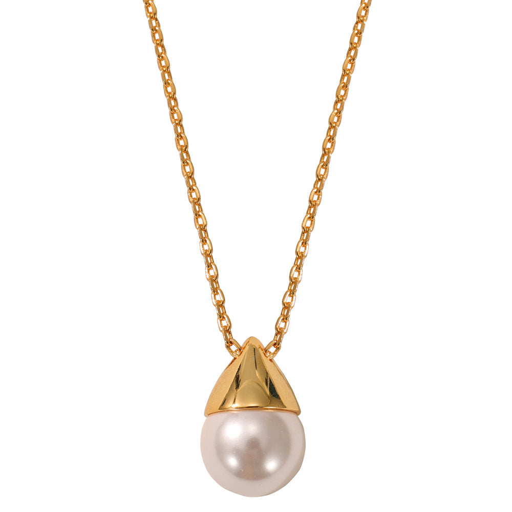 Gold & Pearl Pendant Necklace