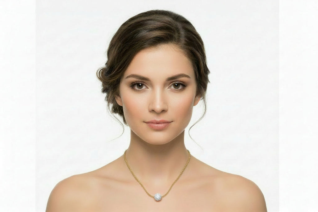 Gold & Crystal Ball Necklace