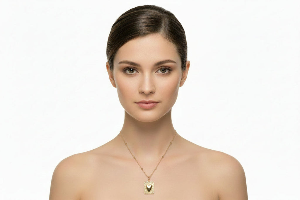 Gold Heart Design Pendant Necklace