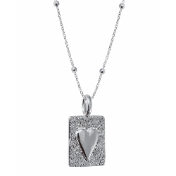 Silver Heart Design Pendant Necklace