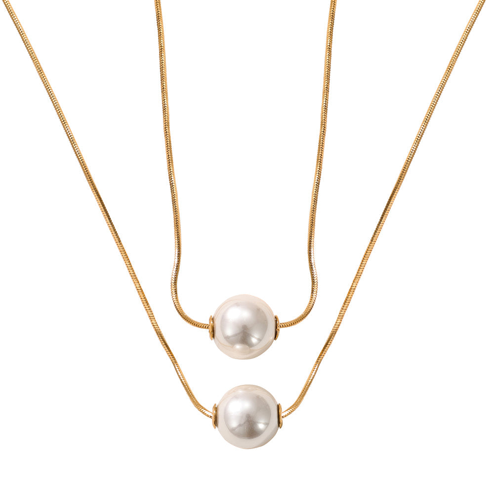 Gold & Pearl Layered Necklace