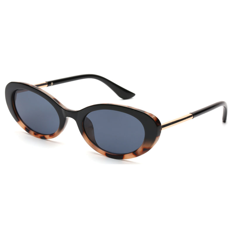 Black & Tortoiseshell Oval Sunglasses