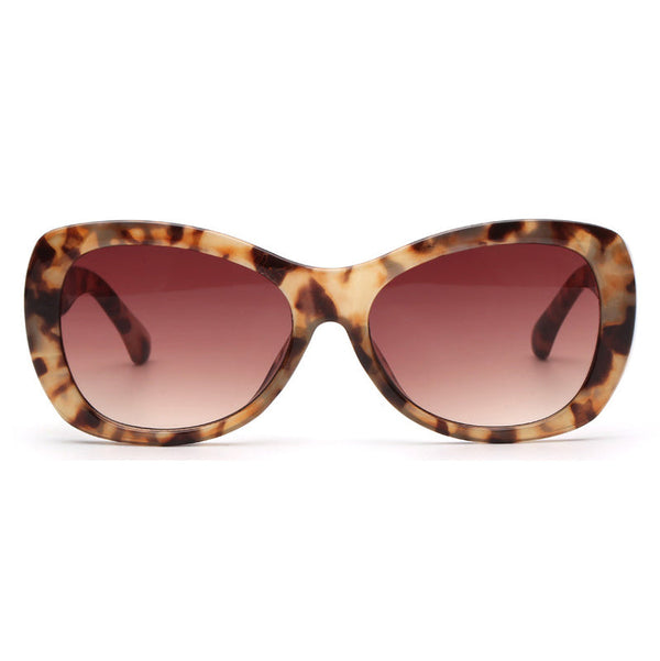 Brown Speckled Oval Oversized Sunglasses
