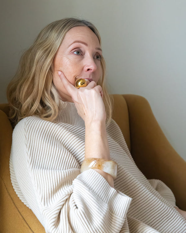 Beige Marble Chunky Bangle