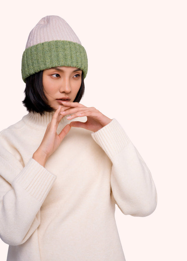 Powder Emily Cream & Green Beannie Hat