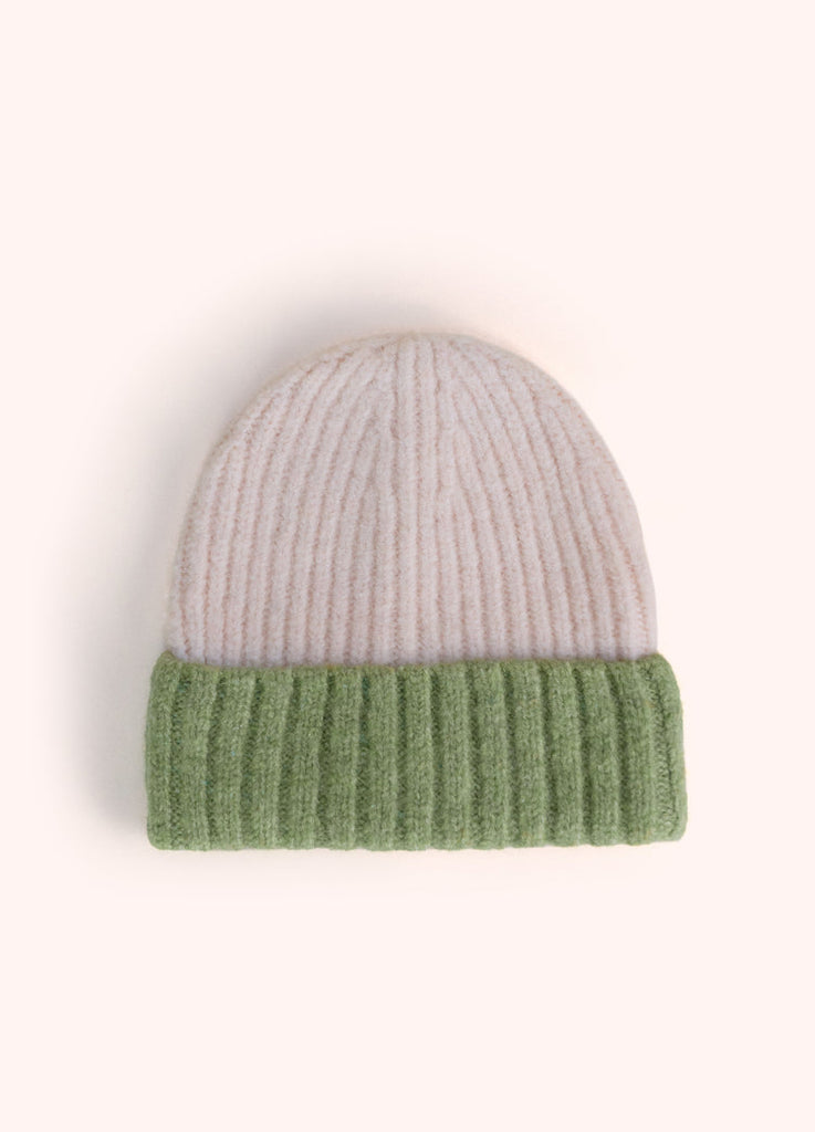 Powder Emily Cream & Green Beannie Hat