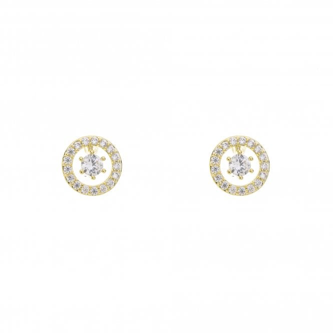Gold & Crystal Star Stud Earrings