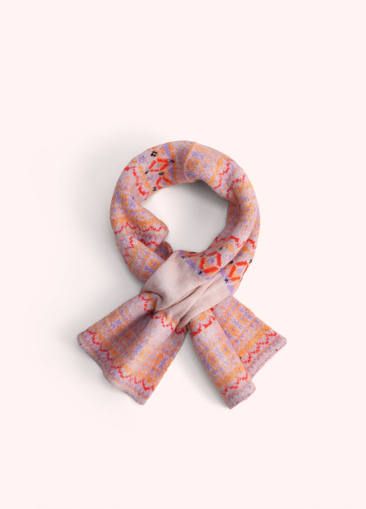 Powder Fair Isle Cream Mix Pull Through Scarf