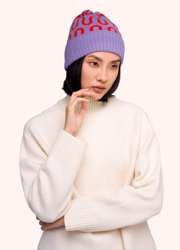 Powder Luna Lilac Patterned Beannie Hat