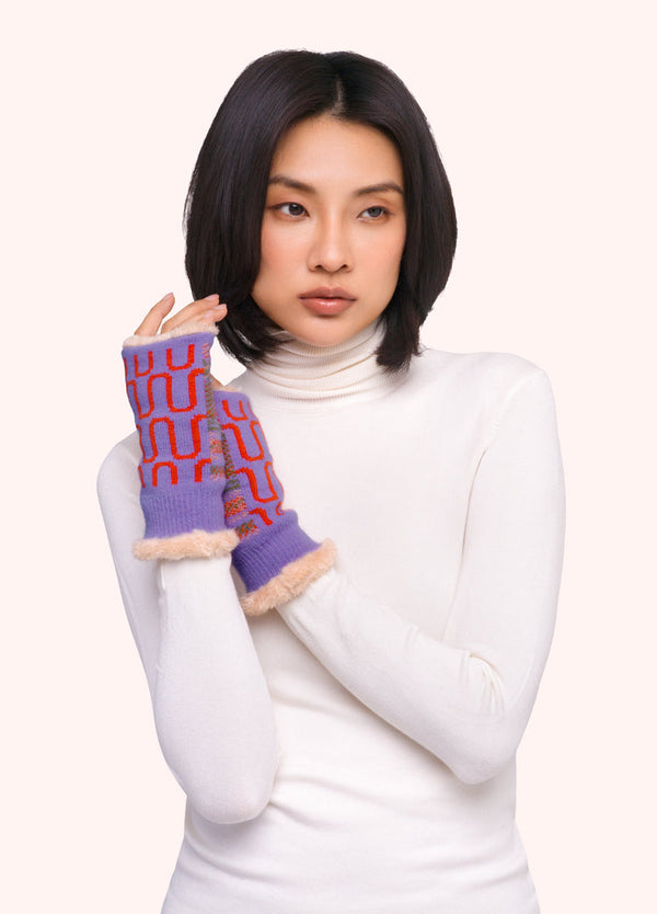 Powder Luna Lilac Patterned Wrist Warmers