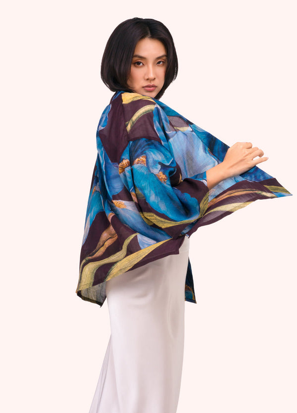 Powder Iris Short Kimono Jacket