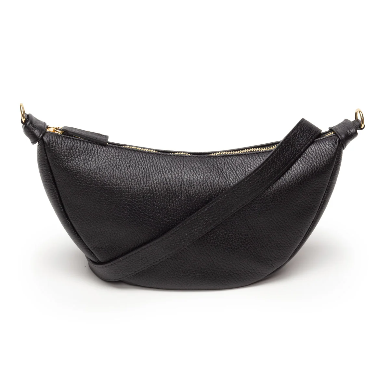 Black Leather Hobo Sling Bag