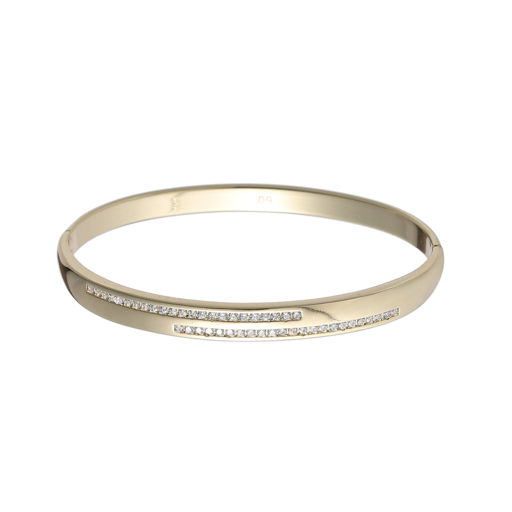Gold & Crystal Bangle Bracelet