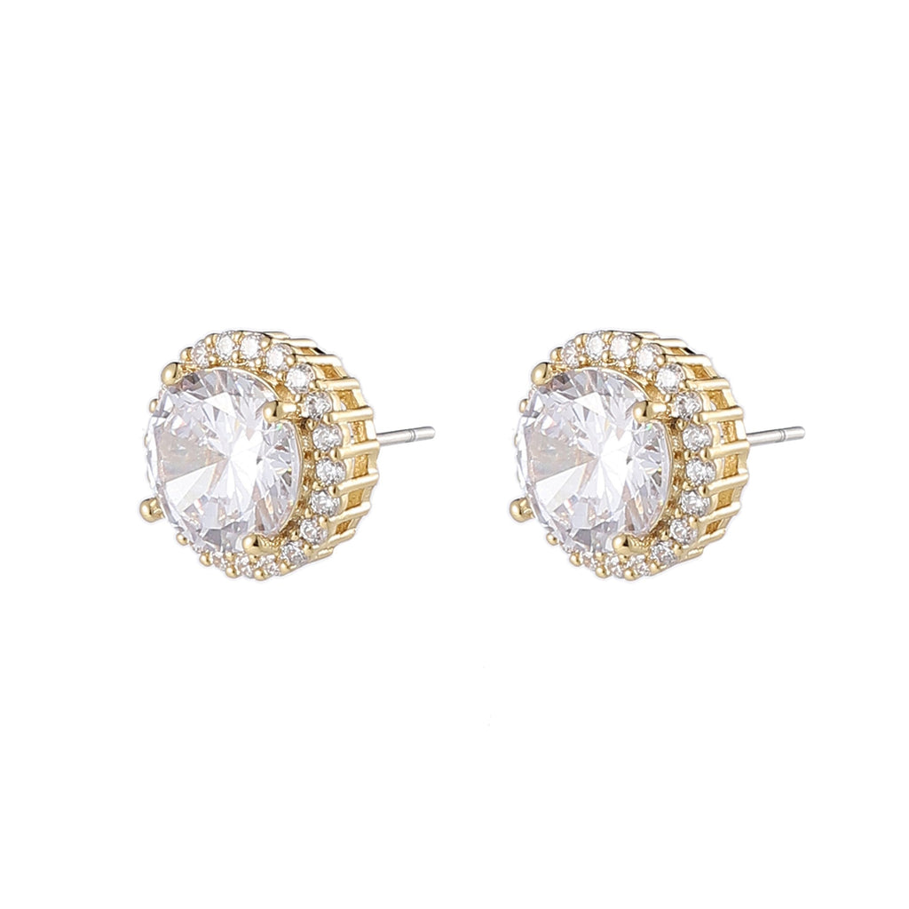 Gold Crystal Stud Earrings