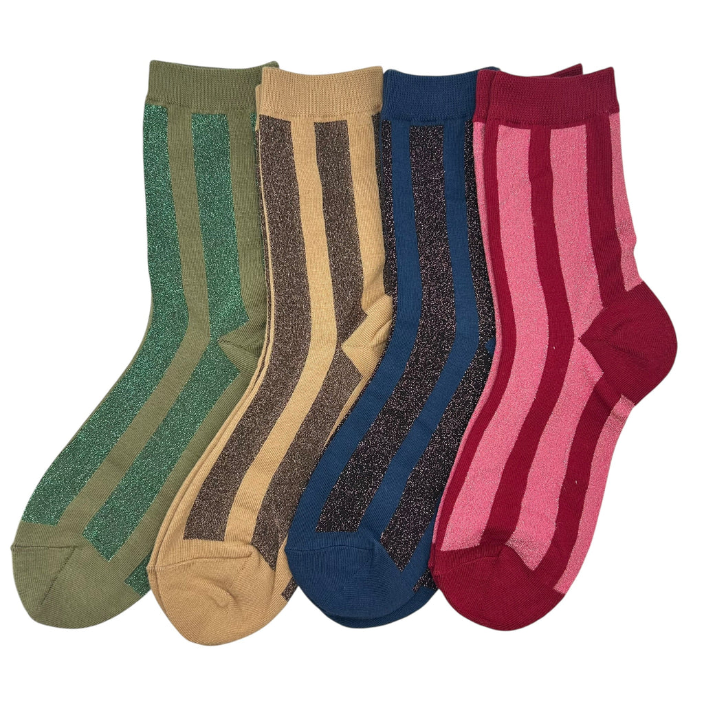 Berlin Striped Sparkly Socks