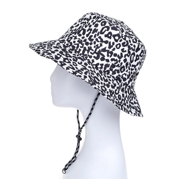 Black & White Leopard Print Waterproof Hat