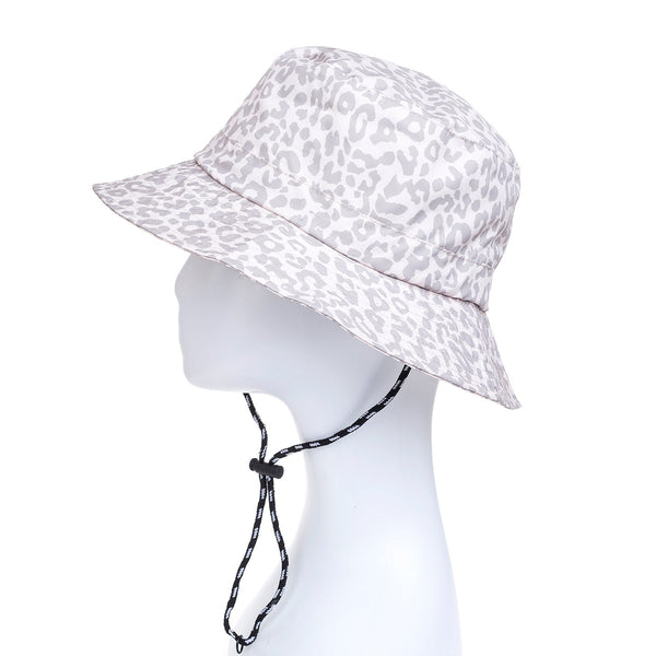 Beige & Taupe Leopard Print Waterproof Hat