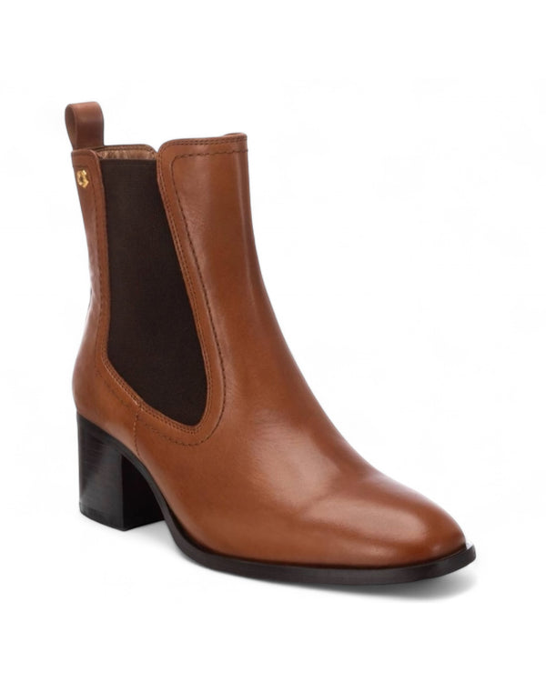 Carmela Tan Leather Heeled Ankle Boots