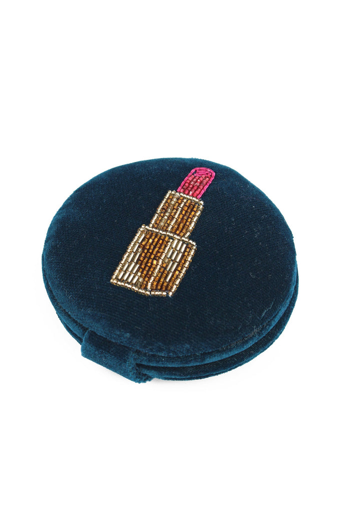 Blue Velvet Lipstick Compact Mirror