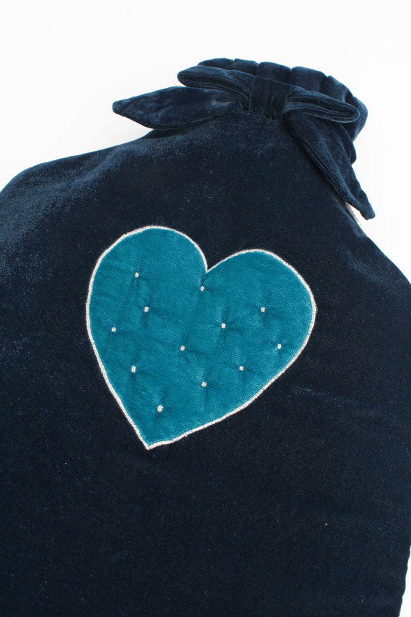 Blue Velvet Heart Hot Water Bottle