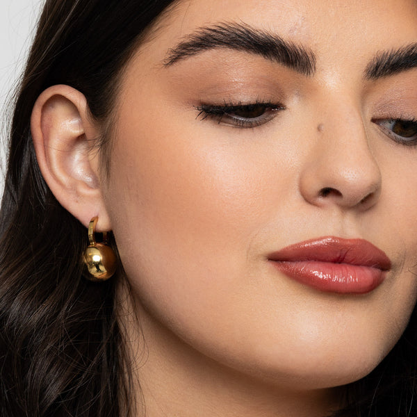 Gold Bauble Drop Earrings