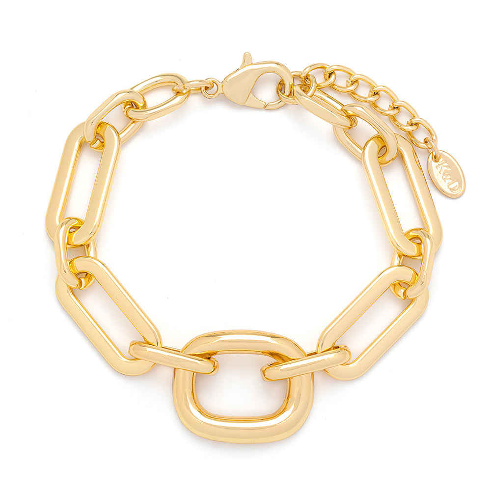 Gold Rectangle Chunky Bracelet