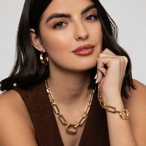 Gold Rectangle Chunky Bracelet