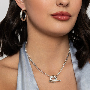 Silver Chunky Hoop Earrings