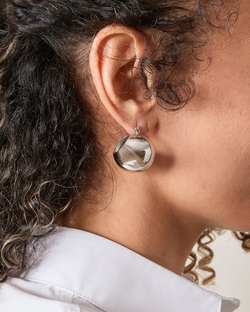 Silver Large Ball Earrings