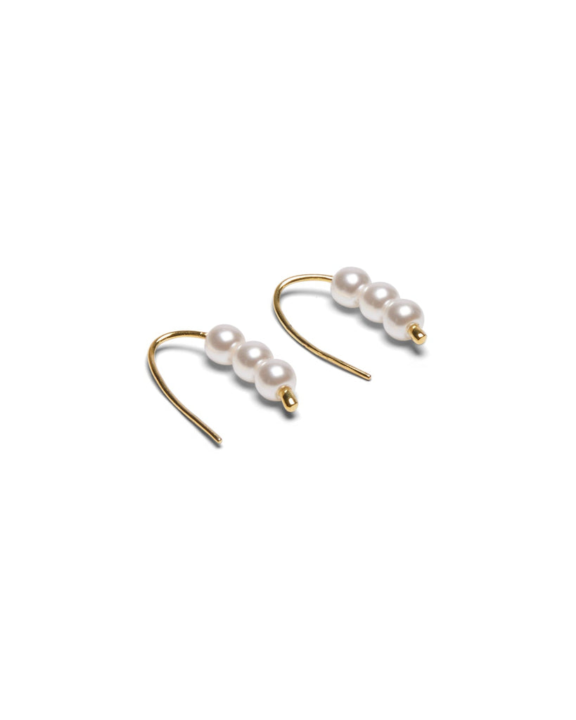 Keswick Gold & Pearl Pull Through Earrings