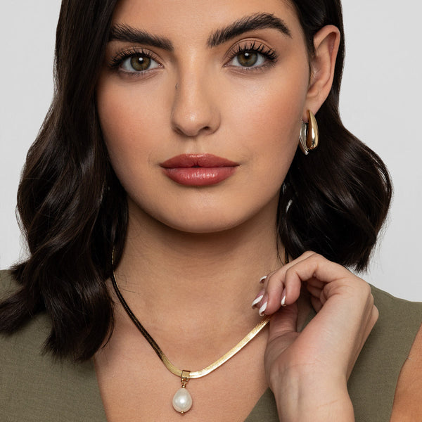 Alia Gold Pearl Drop Necklace