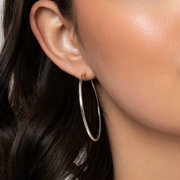 Large Silver Hoop Earrings