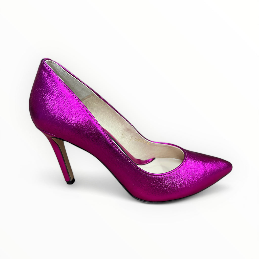 Metallic Fuchsia Pointed Court Shoe