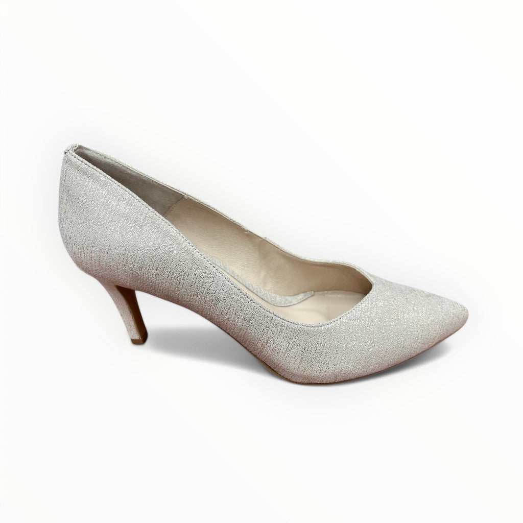 Gold Textured Pointed Court Shoe