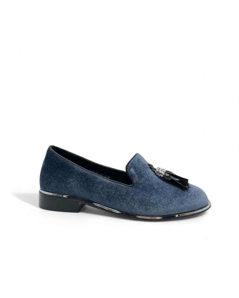 Dancing Matilda Trapeze 031 Petrol Blue Loafers with Tassle