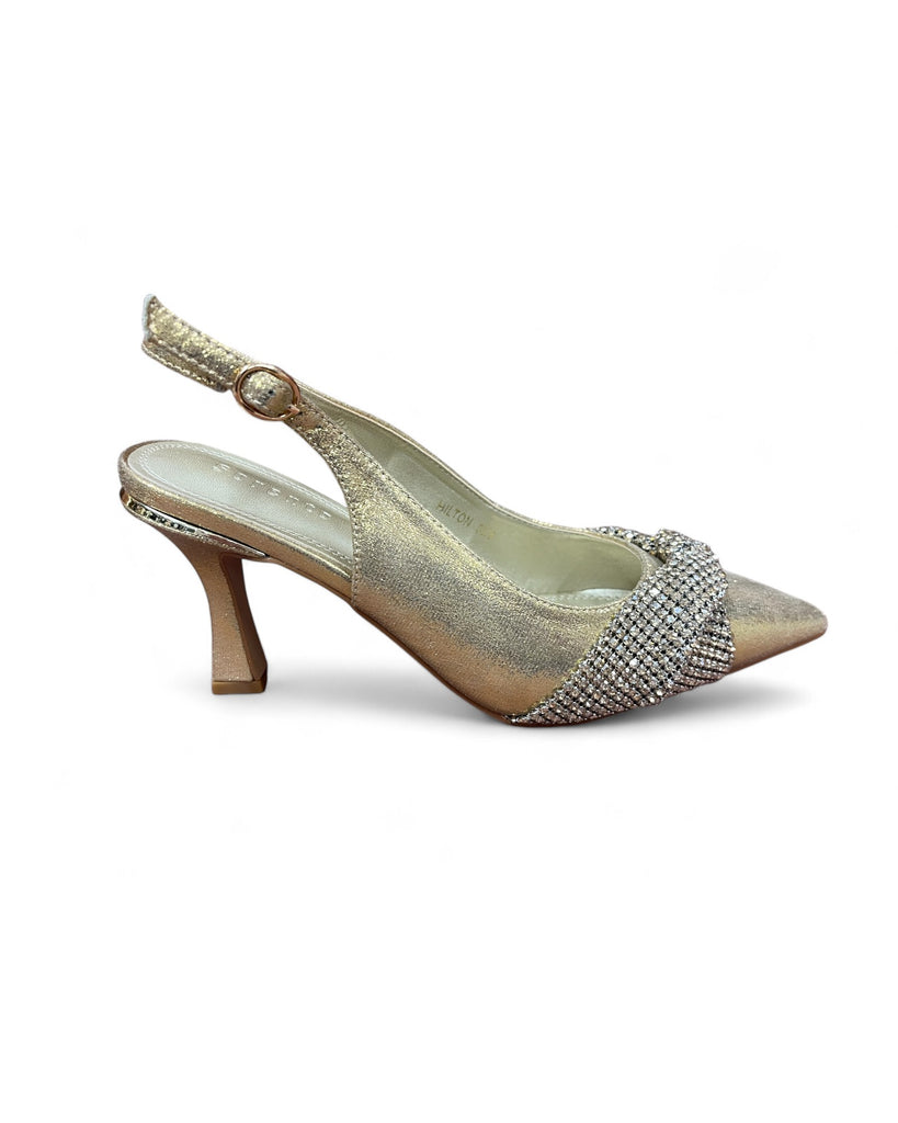 Sorento Hilton Gold Glitz Slingback Shoe
