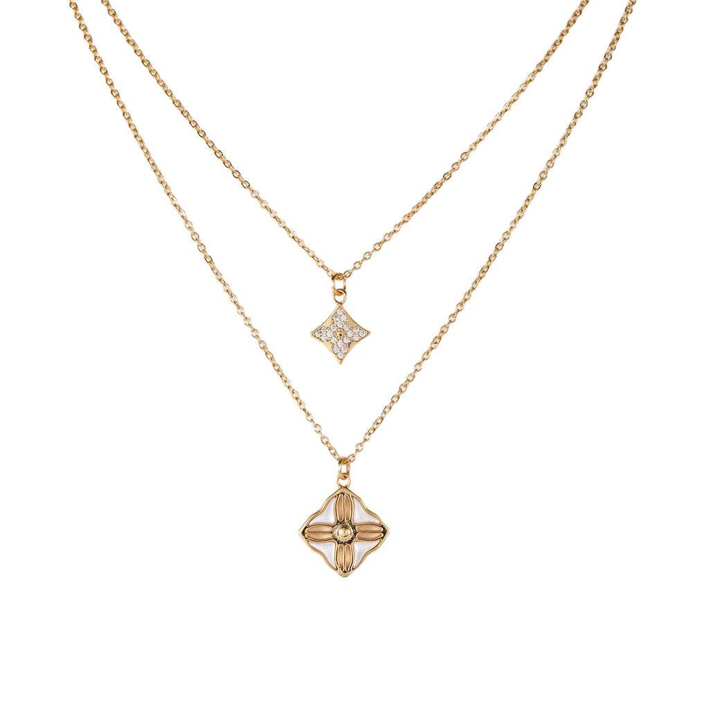 Gold Double Layer Drop Necklace