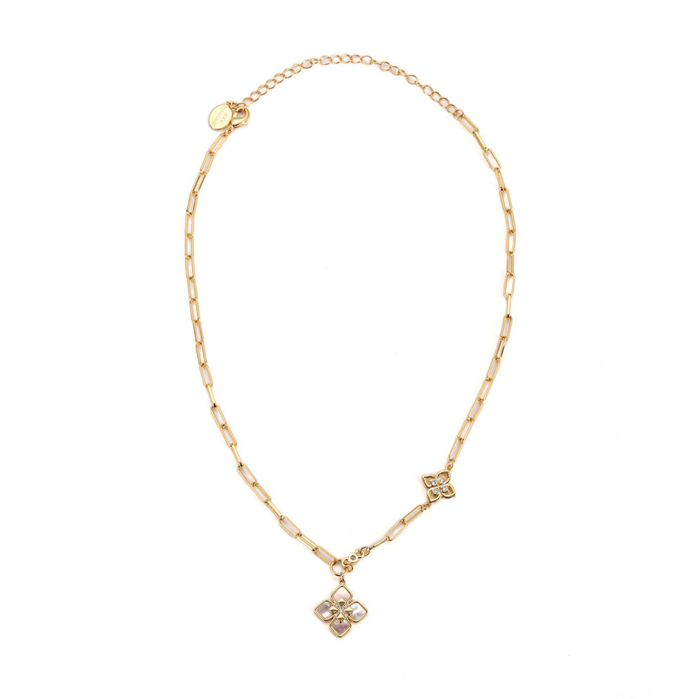 Gold Club Drop Chain Necklace