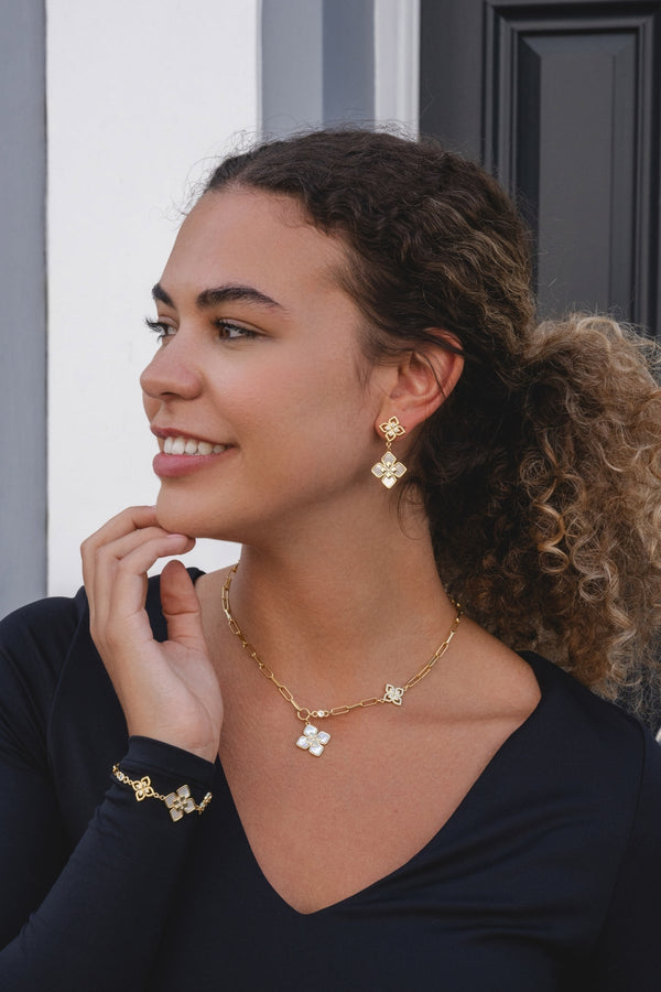 Gold Club Drop Chain Necklace