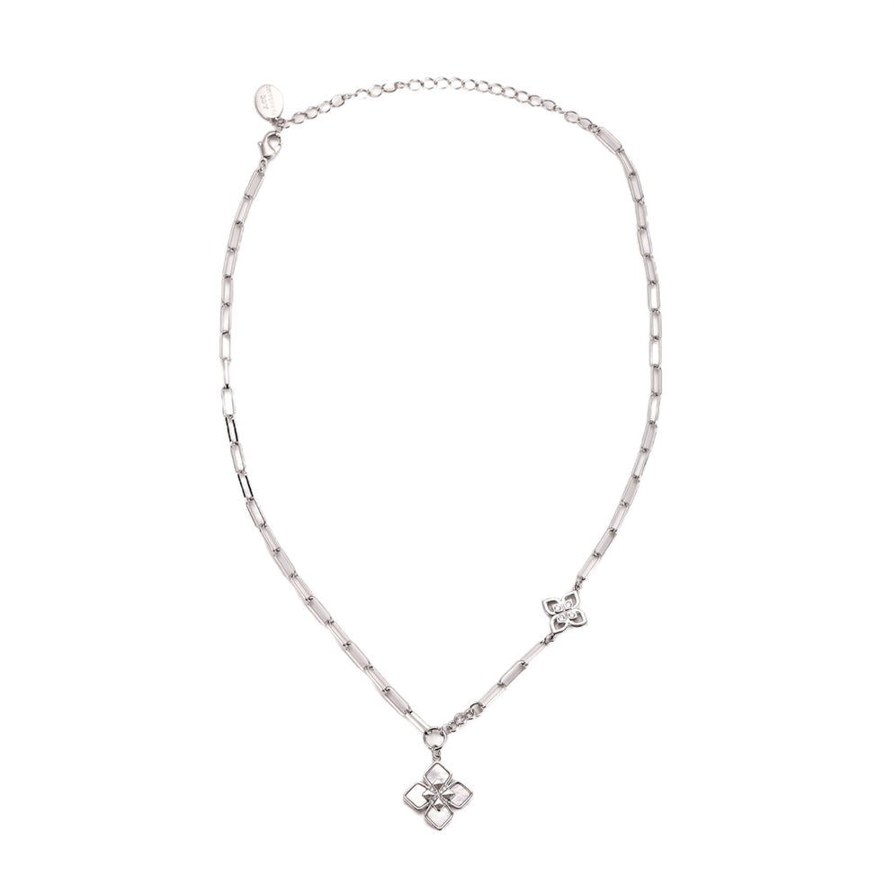 Silver Club Drop Chain Necklace