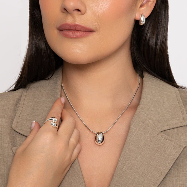Silver Chunky Layered Ring