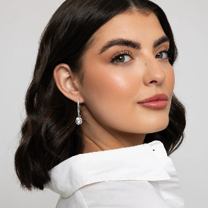Silver Crystal Drop Earrings