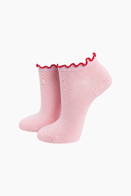 Pink & Red Frilly Bamboo Socks