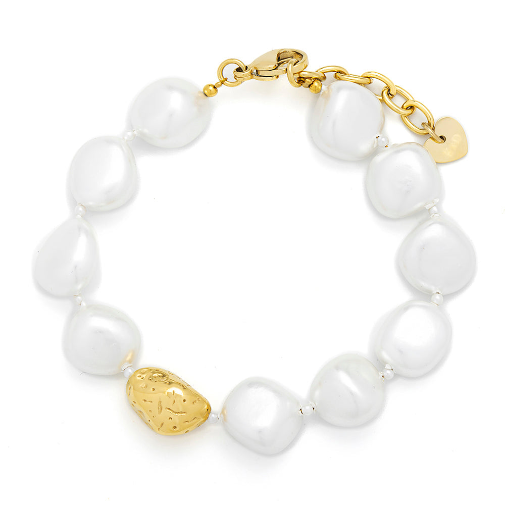 Gold Shell & Pearl Bracelet