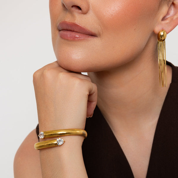 Ila Gold Snake Chain Drop Earrings