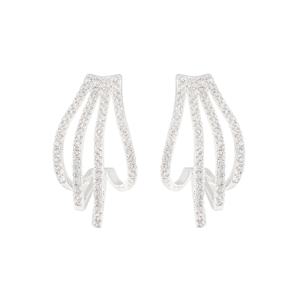 Yareli Silver Crystal Earrings