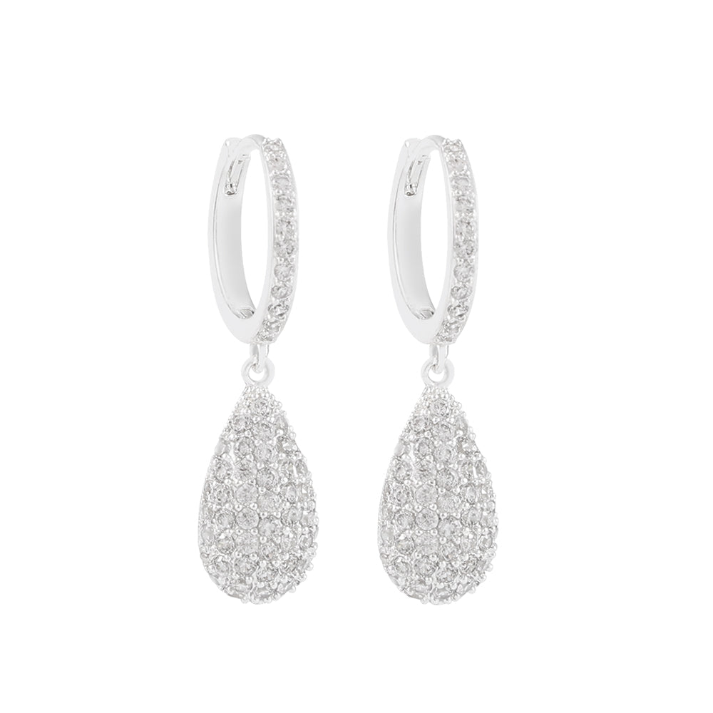 Halle Silver Crystal Drop Earrings