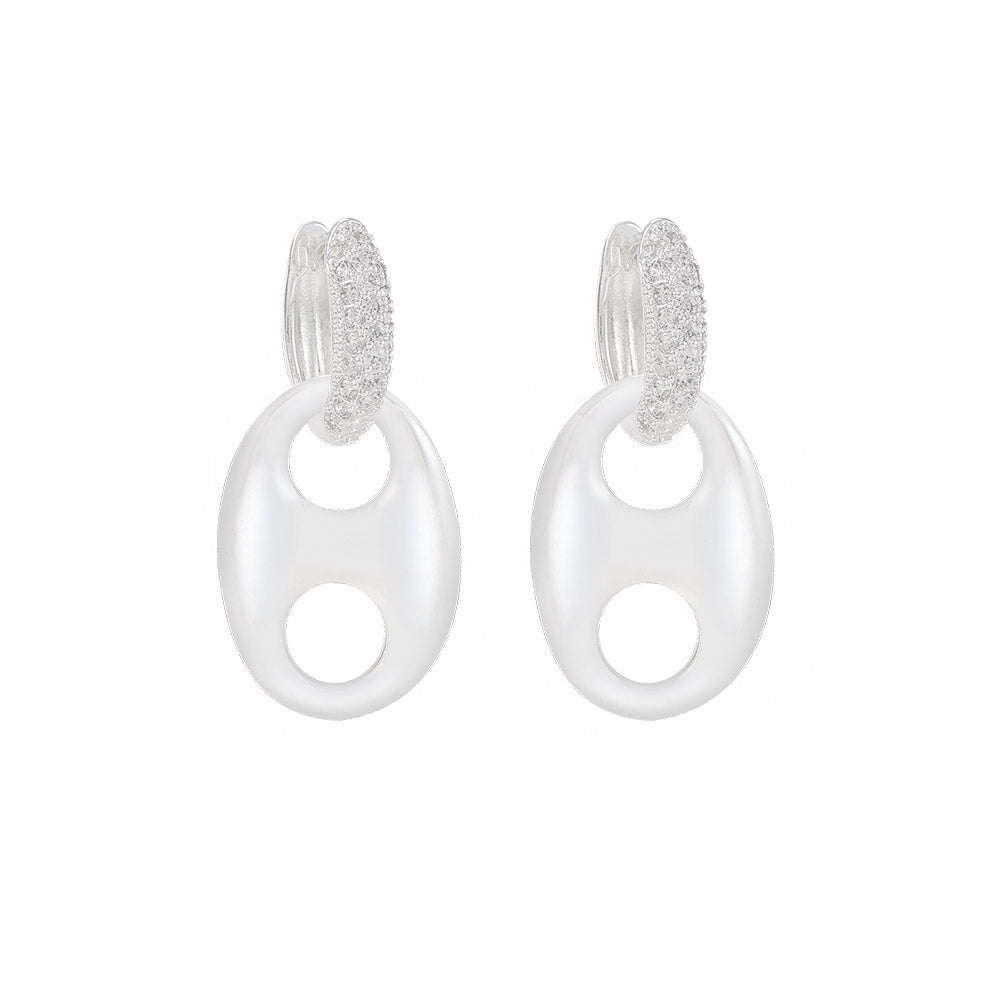 Mallory Silver & Crystal Chunky Drop Earrings